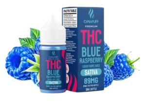 CanaPuff THC+ liquid Blue Raspberry, 89 mg, 30 ml
